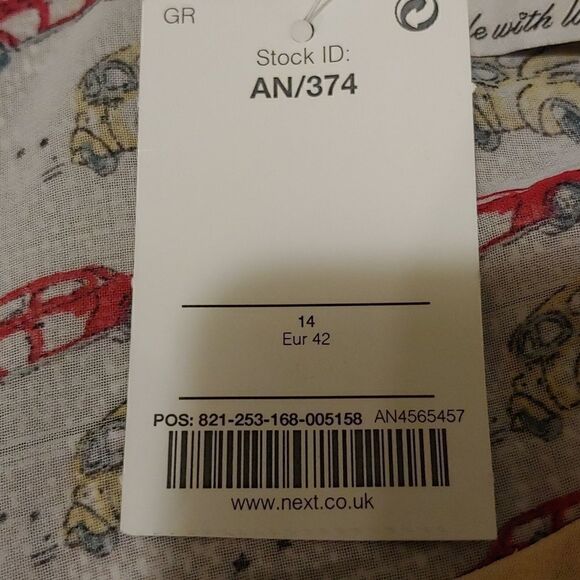 NWT Sheer blouse by NEXT. Made in India. Size 14. Vintage car print. - Picture 6 of 6